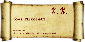 Kövi Nikolett névjegykártya