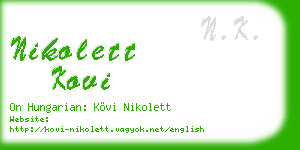 nikolett kovi business card