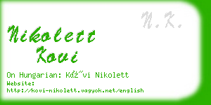 nikolett kovi business card